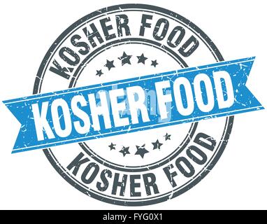 kosher food round stamp with ribbon. sign. label Stock Vector Image ...