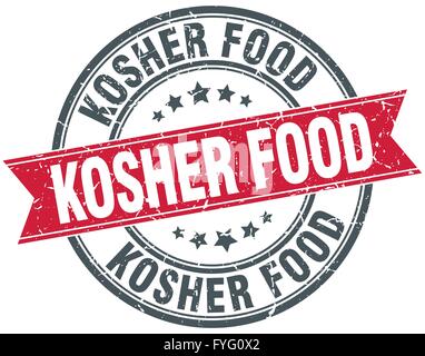 kosher food sign. kosher food round ribbon sticker. kosher food tag ...