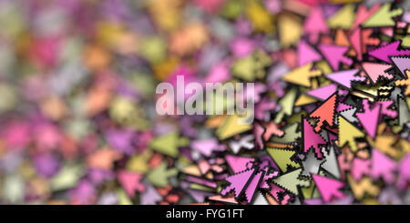 Click cursors background, 3d rendering, technology and media concepts Stock Photo