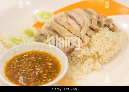 rice steamed with chicken Stock Photo