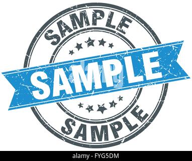 sample blue round grunge stamp Stock Vector Image & Art - Alamy