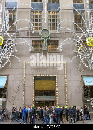 Tiffany & Co., Jewelry Store, Holiday Decorations, NYC Stock Photo