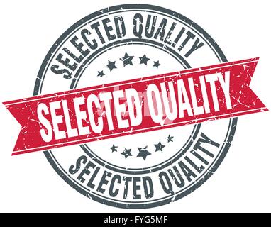 Selected Quality Round Stamp With Ribbon. Sign. Label Stock Vector 