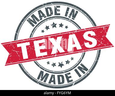 made in Texas red round vintage stamp Stock Vector