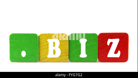 biz - isolated text in wooden building blocks Stock Photo