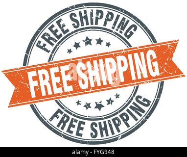 free shipping ribbon. free shipping round orange sign. free shipping ...