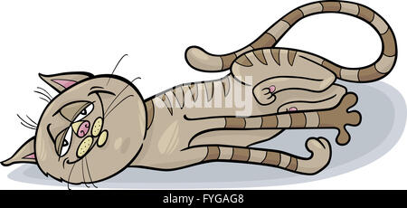 happy cat cartoon illustration Stock Photo