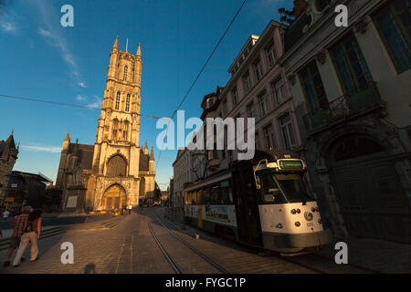 Historic buildings in the center of Ghent, Belgium. Stock Photo