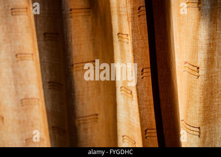 Foto detail of curtain taken against light at sunset Stock Photo