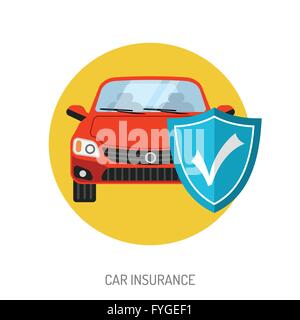 Car Shield Icon, transport insurance symbol. linear vector illustration ...