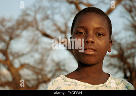 Portrait of an african girl in Chembe village, Cape Maclear, Malawi Stock Photo