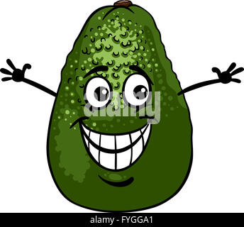 funny avocado fruit cartoon illustration Stock Photo