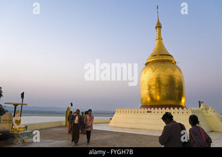 Bupaya Pagoda on the banks of the Ayeyarwady River Stock Photo