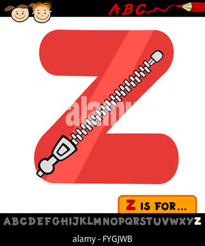 letter z with zipper cartoon illustration Stock Photo