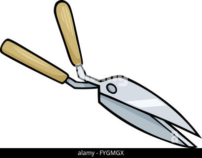 hedge scissors clip art cartoon illustration Stock Photo