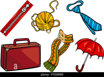 accessories objects cartoon illustration set Stock Photo