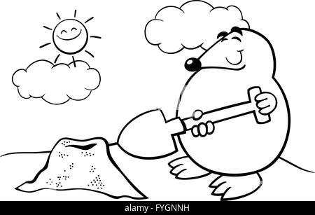 mole cartoon illustration Stock Vector Art & Illustration, Vector Image