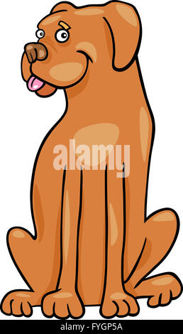 boxer purebred dog cartoon illustration Stock Photo - Alamy