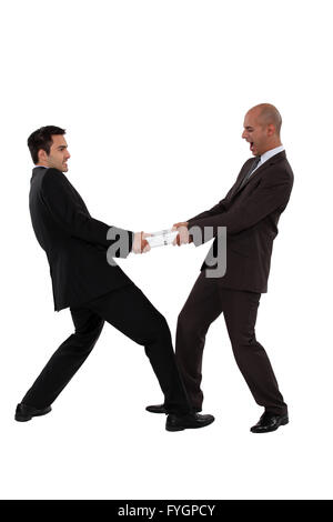 different directions pull pulling alamy businessman two