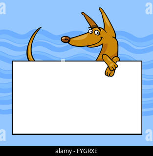 cartoon dog with board or card Stock Photo