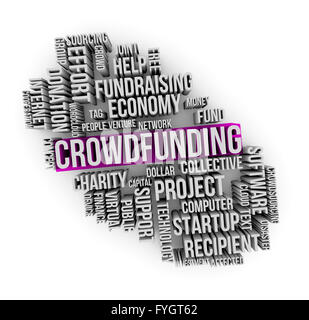 crowdfunding text on a cloud words Stock Photo