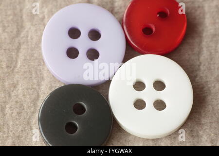 Buttons various colors photographed close Stock Photo