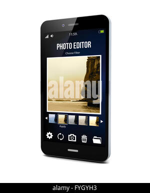picture editor app on a smartphone screen Stock Photo