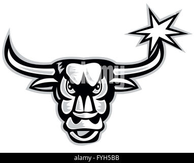 Texas Longhorn Bull Retro Stock Photo