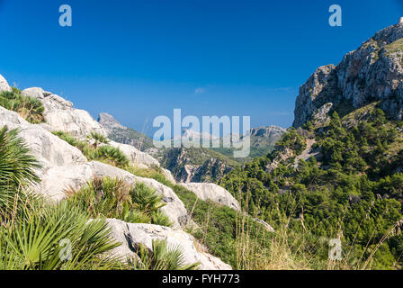 Panoramic view of Cape Formentor and the Mediterranean Sea on a sunny day. Stock Photo
