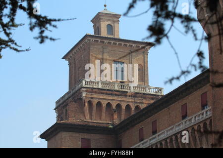 View of Castello Estense in Ferrara, Italy Stock Photo