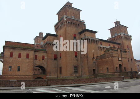 View of Castello Estense in Ferrara, Italy Stock Photo