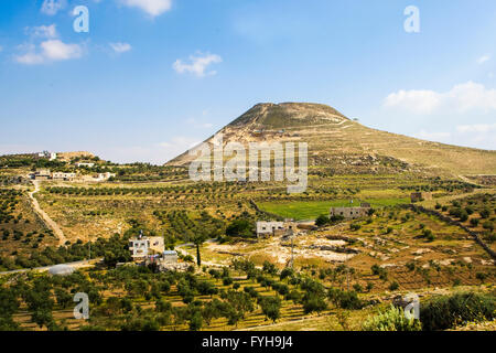 Israel, West Bank, Judaea, Herodion a castle fortress built by King Herod 20 B.C.E. The man-made hill Stock Photo