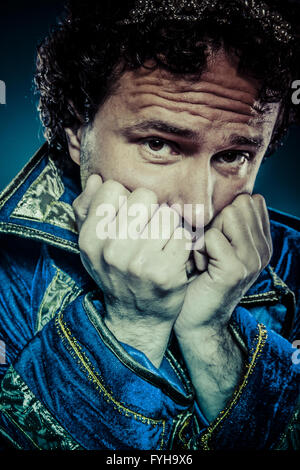 Blue prince, nobility concept, funny fantasy picture Stock Photo