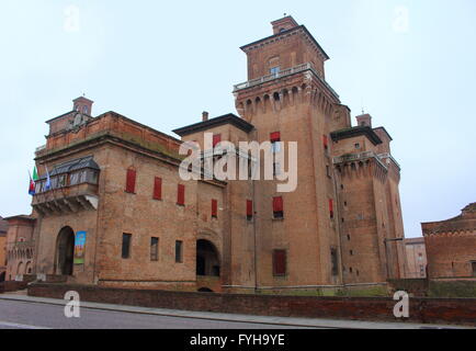 View of Castello Estense in Ferrara, Italy Stock Photo