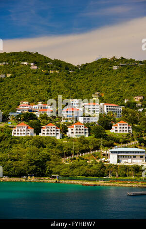 Sunset in St. Thomas from Carnival Cruise Line Ship Stock Photo