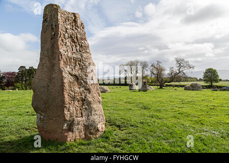 Long Meg stone circle, Cumbria, England, UK Stock Photo