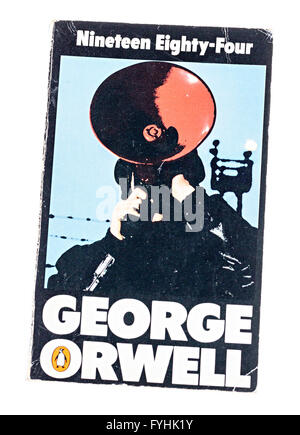George Orwell Nineteen Eighty Four paperback book published by Penguin Stock Photo