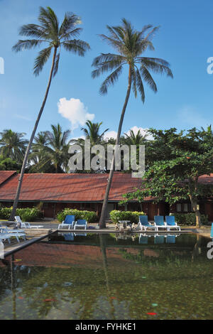 The luxurious marble pool on the island of Koh Samui Stock Photo