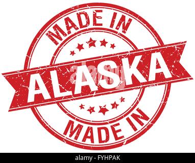 made in Alaska red round vintage stamp Stock Vector