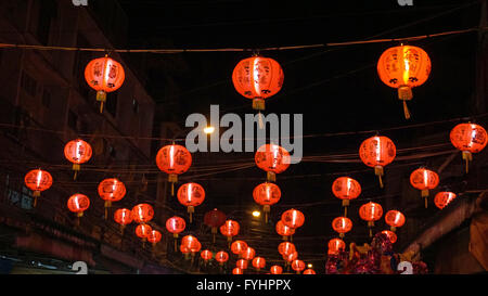 colorful sky lanterns in bangkok Stock Photo