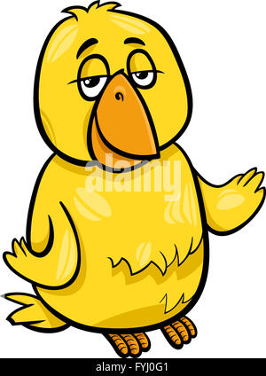 canary bird character cartoon illustration Stock Photo