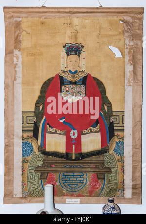 Silk scroll portrait of Empress Dowager Cixi (1835 - 1908 A.D.) of Qing Dynasty, China. Stock Photo