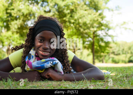 Nice teenage black girl Stock Photo
