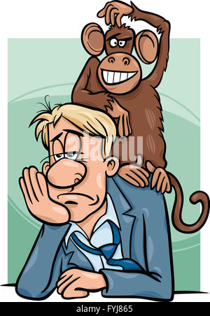 monkey on your back cartoon Stock Photo