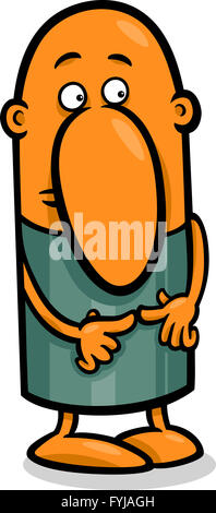 shy guy cartoon illustration Stock Photo