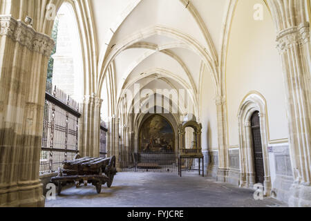 Cloister of the Cathedral of Toledo in Spain Stock Photo