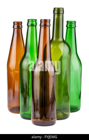 Empty bottles without labels Stock Photo