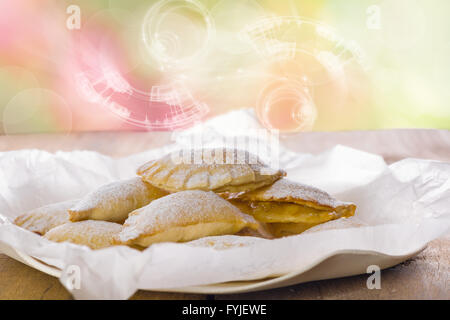 Delicious Cookies on Plate with White Paper Stock Photo