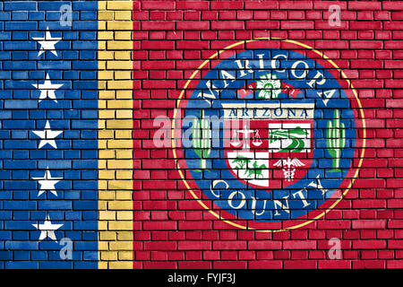 flag of Maricopa County painted on brick wall Stock Photo