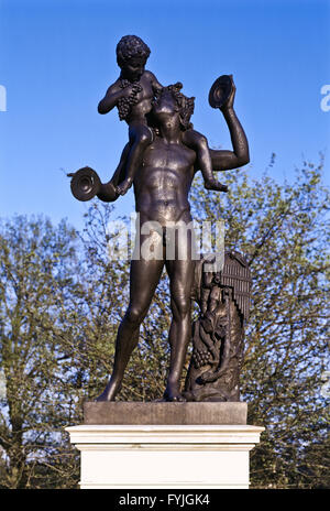 Satyr statue in Fuerst Pueckler Park, Branitz Stock Photo